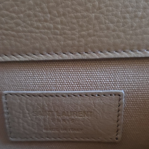 Saint Laurent Beige Top Handle Small Leather Muse Two Bag with Gold Accents - Picture 10 of 17